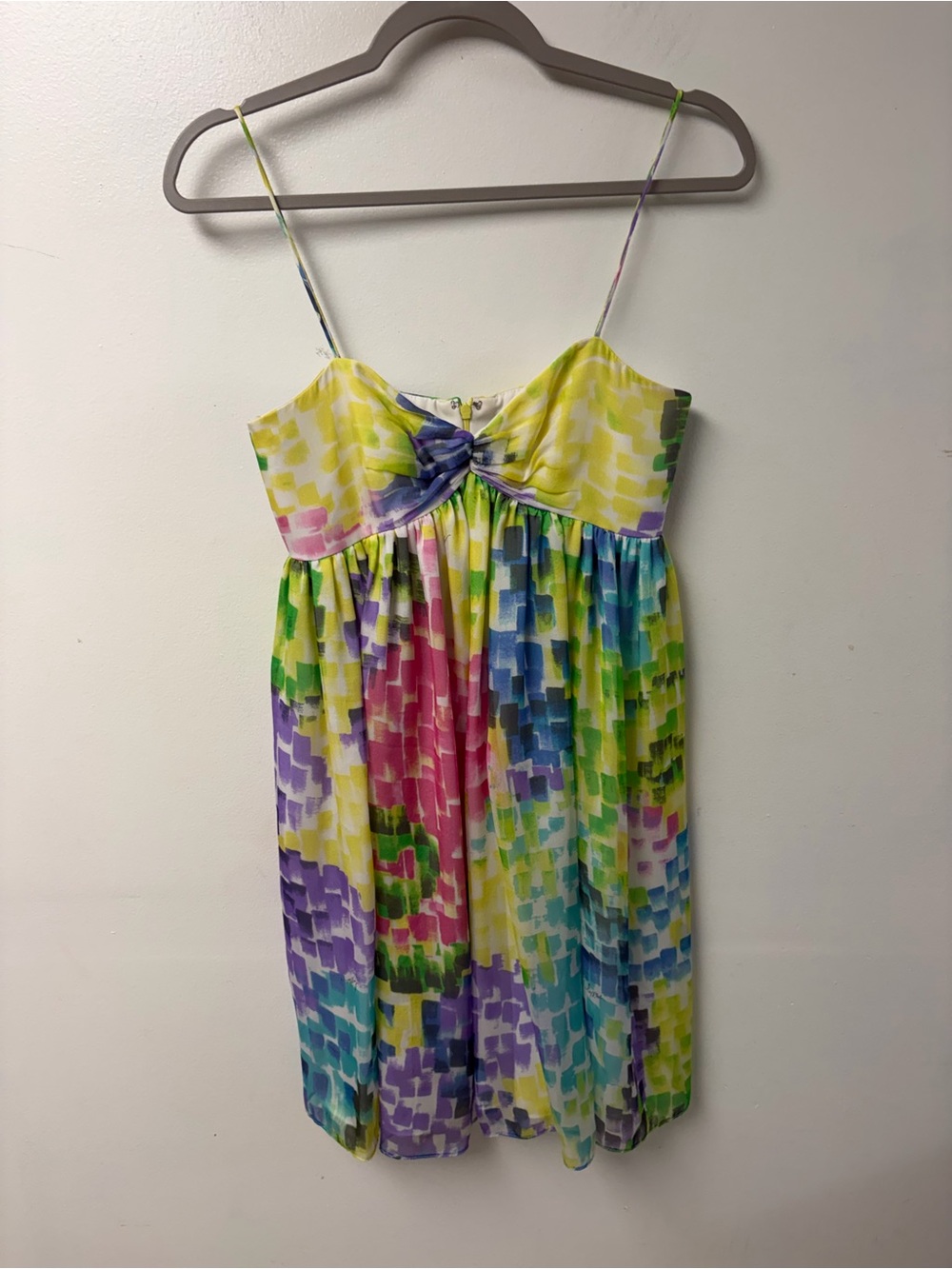 Vtg Milly Colorful Babydoll 100% Silk Mini Dress Size 2